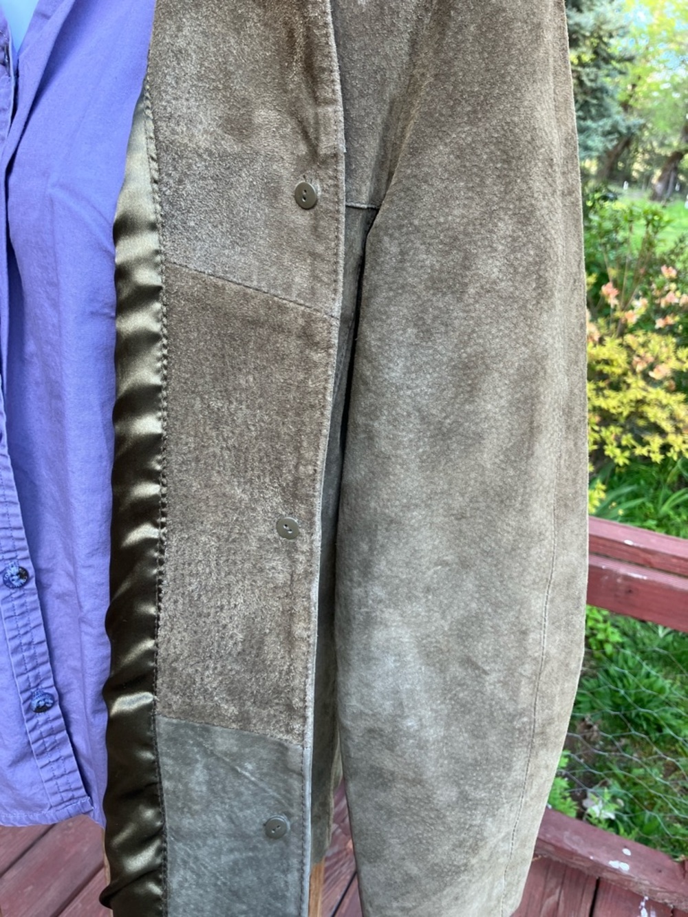 Vintage suede leather rustic jacket, size 8 from Clio - Picture 12 of 16